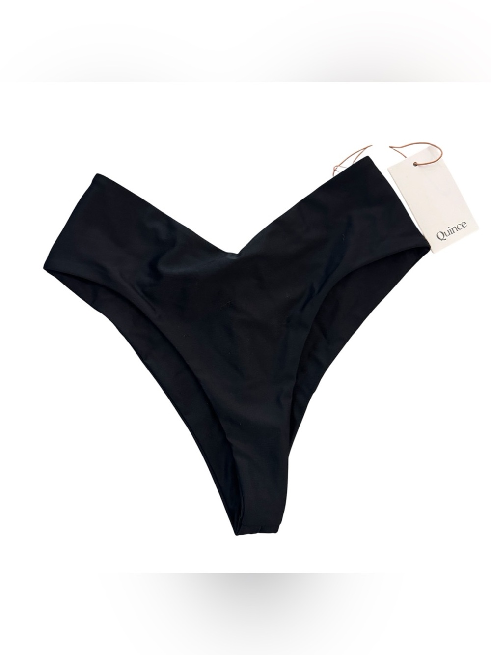Quince Women’s Black V-Cut High-Waist Cheeky Bikini Bottom Sz S NWT